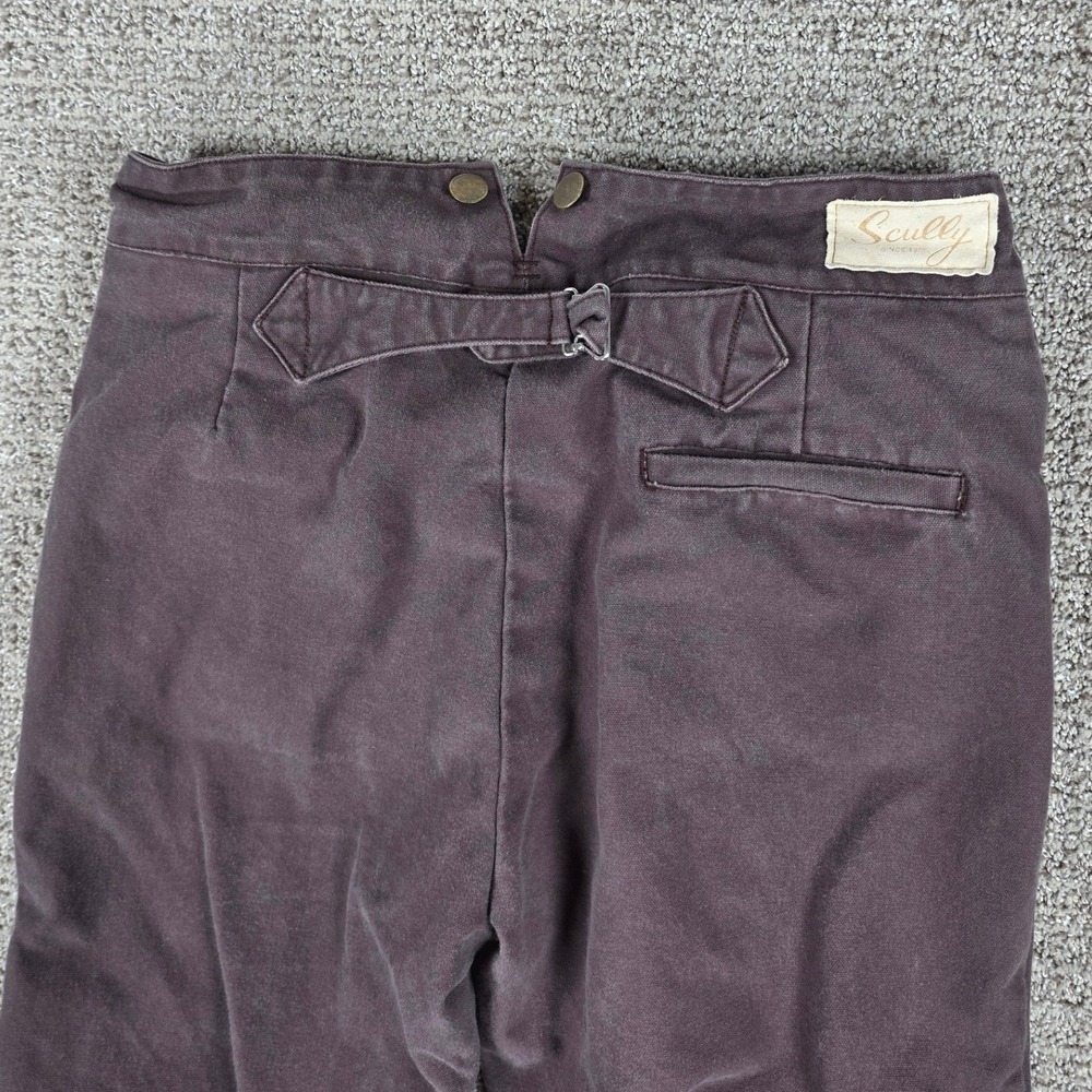 Scully Mens Western Trail Pants Brown Canvas Buckle Back Size 32x34